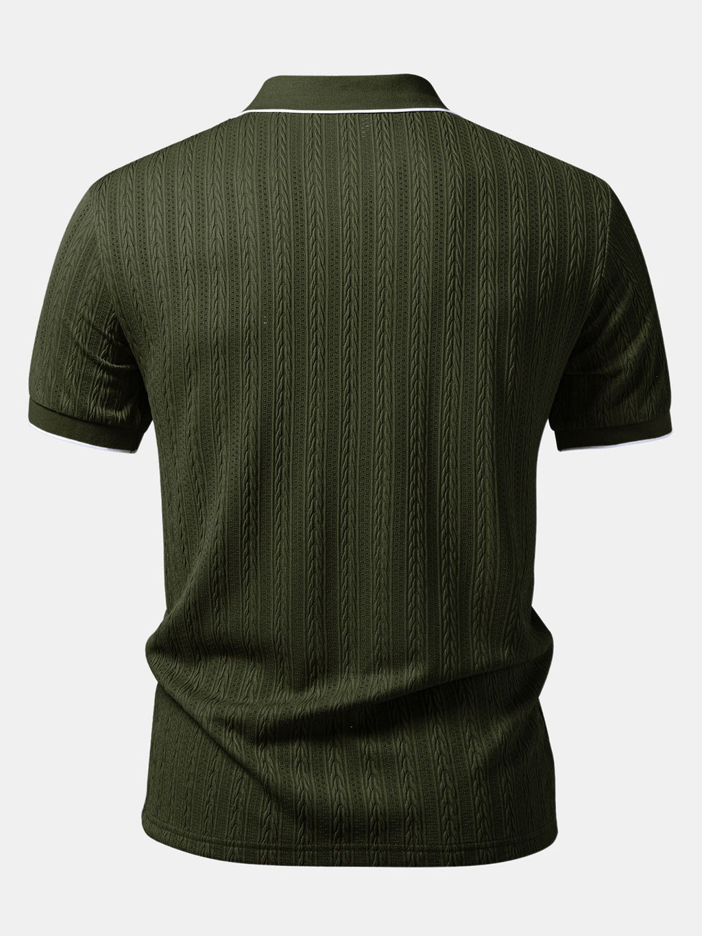Geometric Jacquard Polo with Johnny Collar