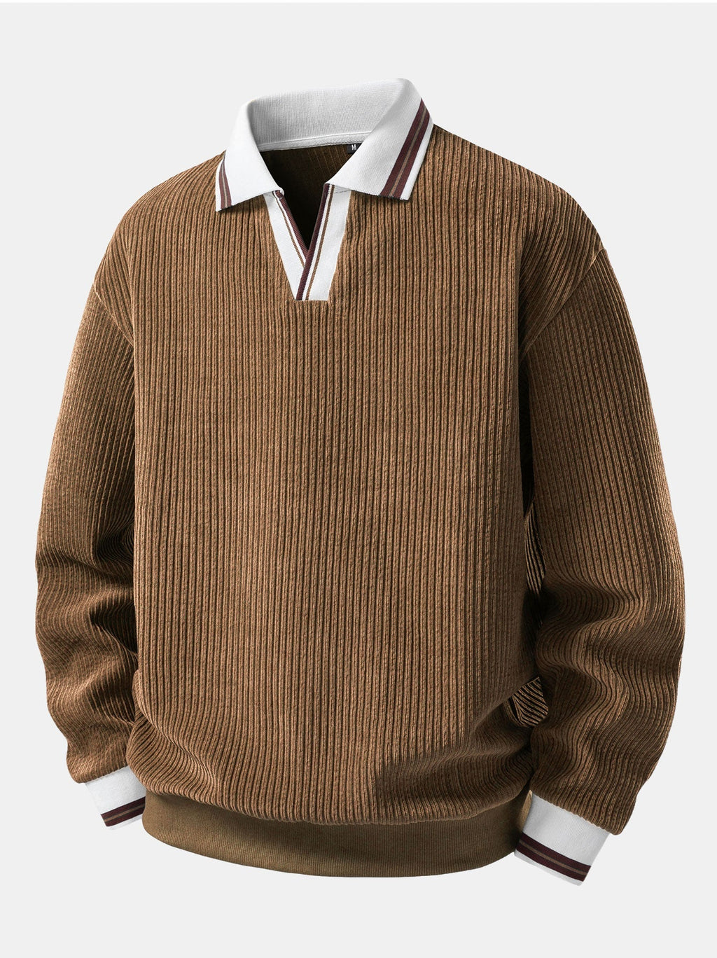 Johnny Collar Sweatshirt with Contrast Trim