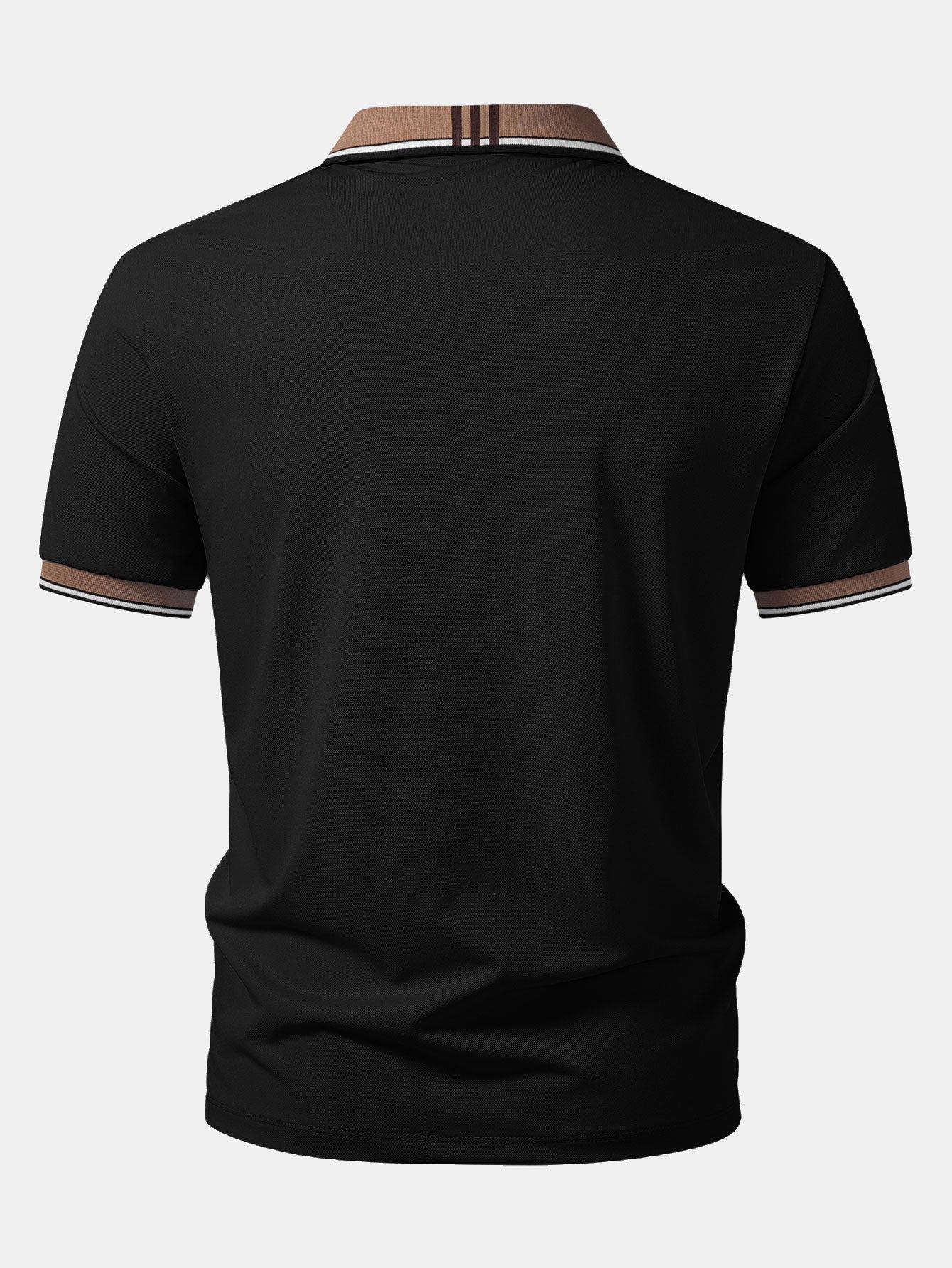 Striped Collar Polo with Contrast Details