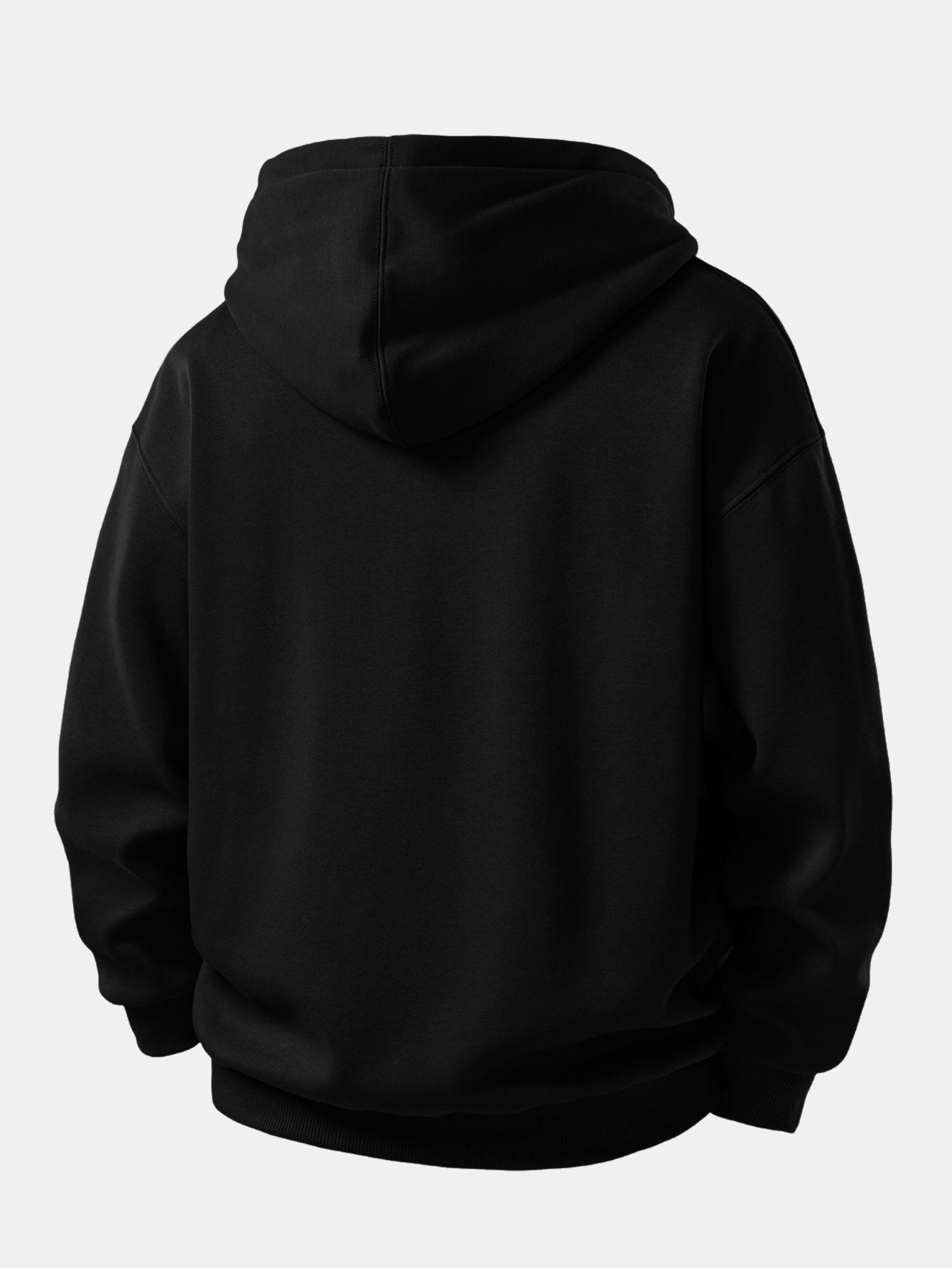 Zip-Up Hoodie with Black Cat Print