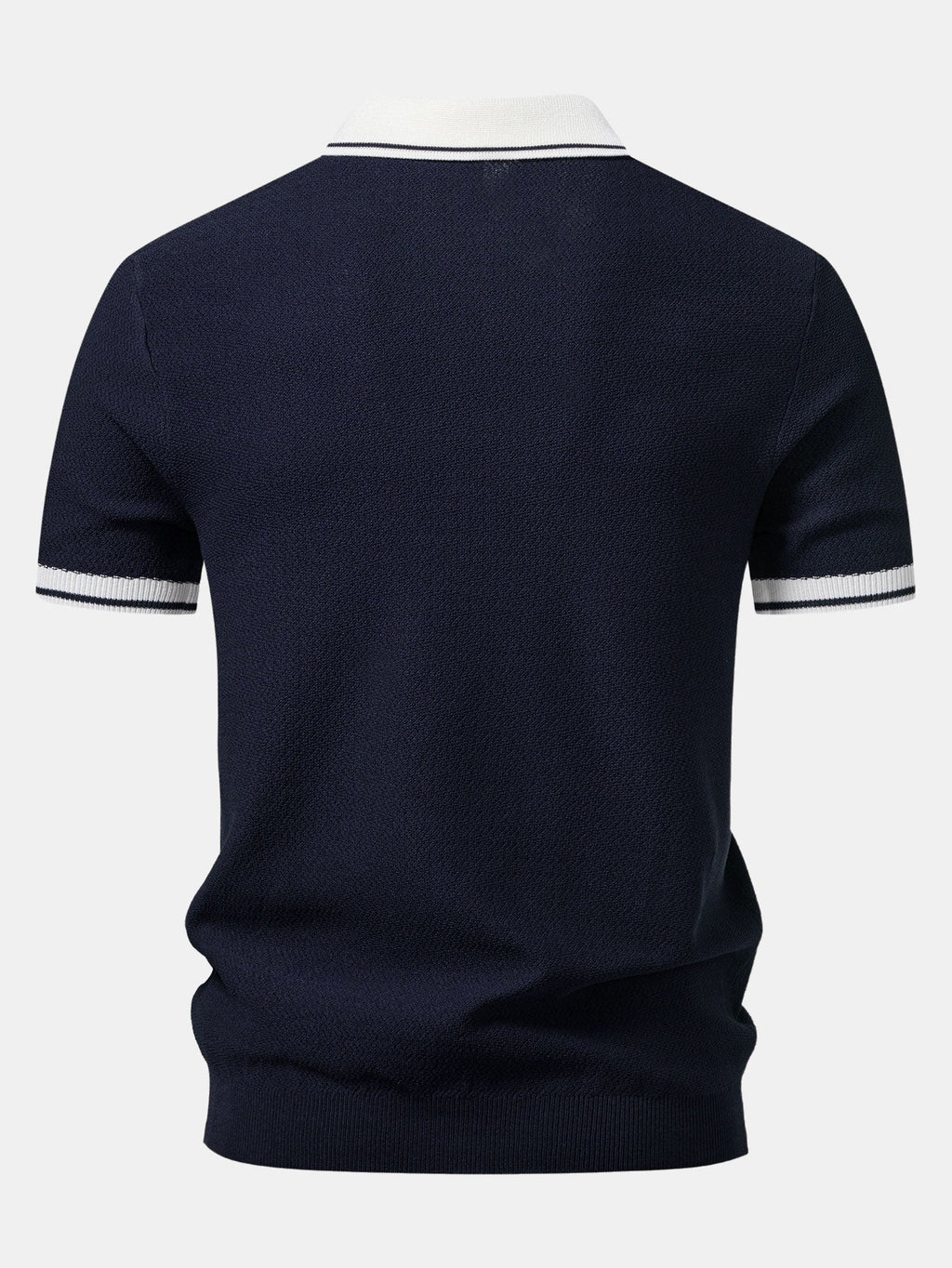 Two-Tone Zipper Knit Polo