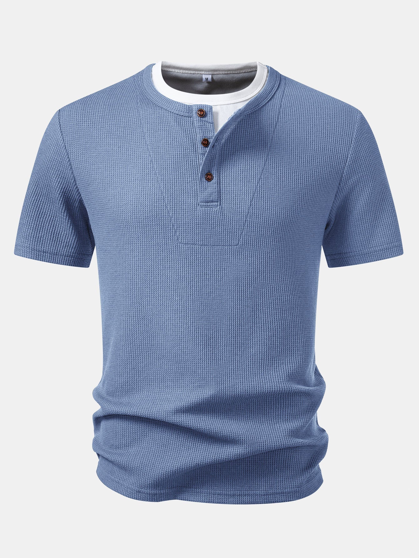Dual-Function Waffle Henley Top