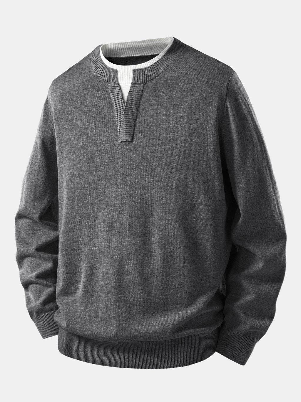 Long Sleeve Dual-Style Split Neck Sweater