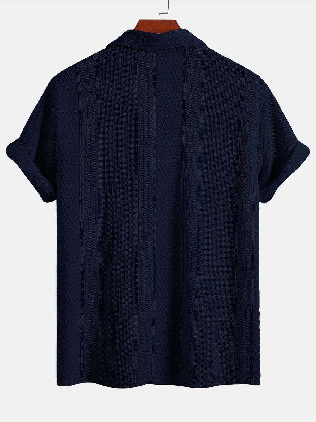 Geometric Patterned Jacquard Button-Up Shirt