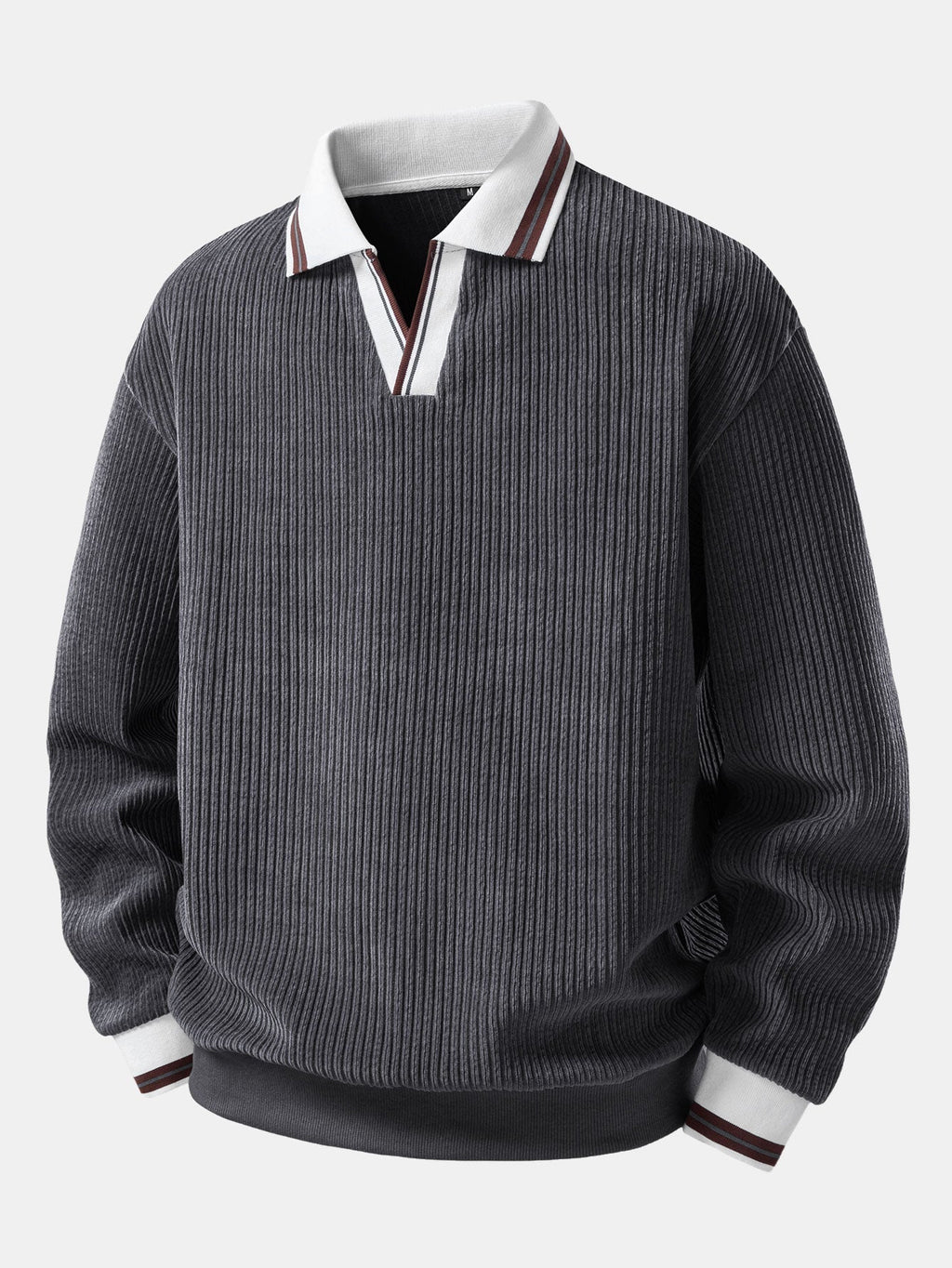 Johnny Collar Sweatshirt with Contrast Trim