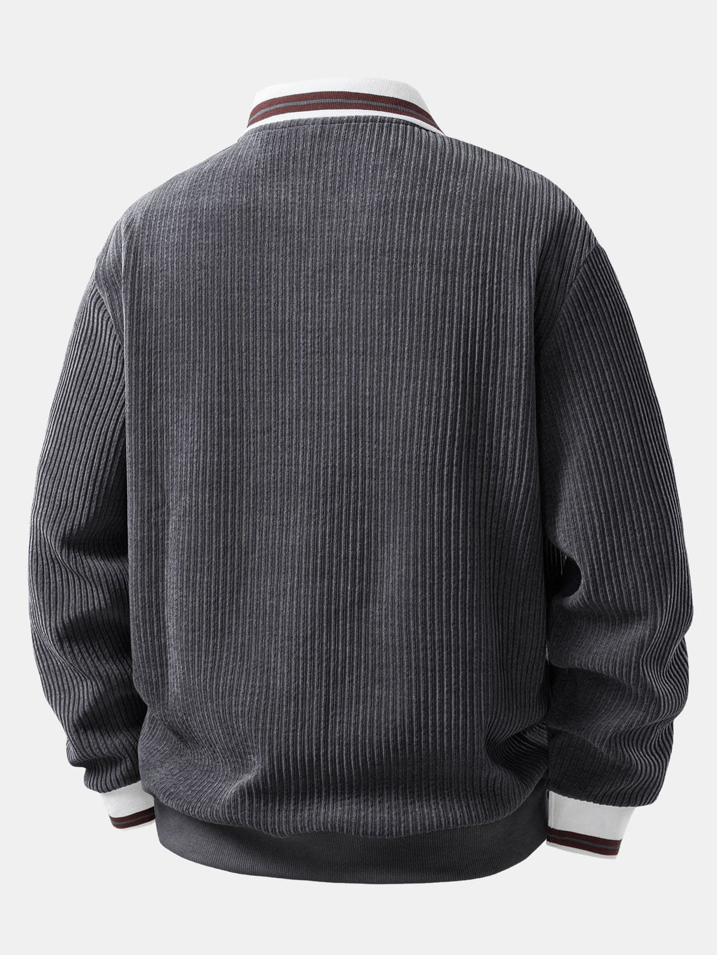 Johnny Collar Sweatshirt with Contrast Trim