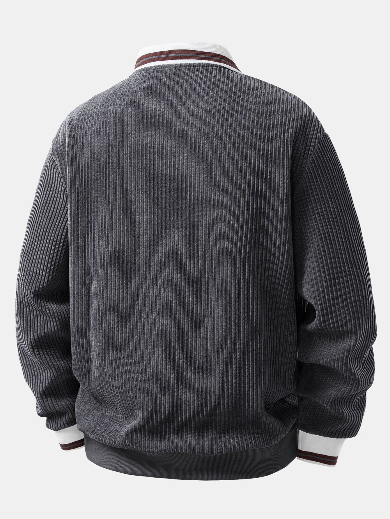 Johnny Collar Sweatshirt with Contrast Trim
