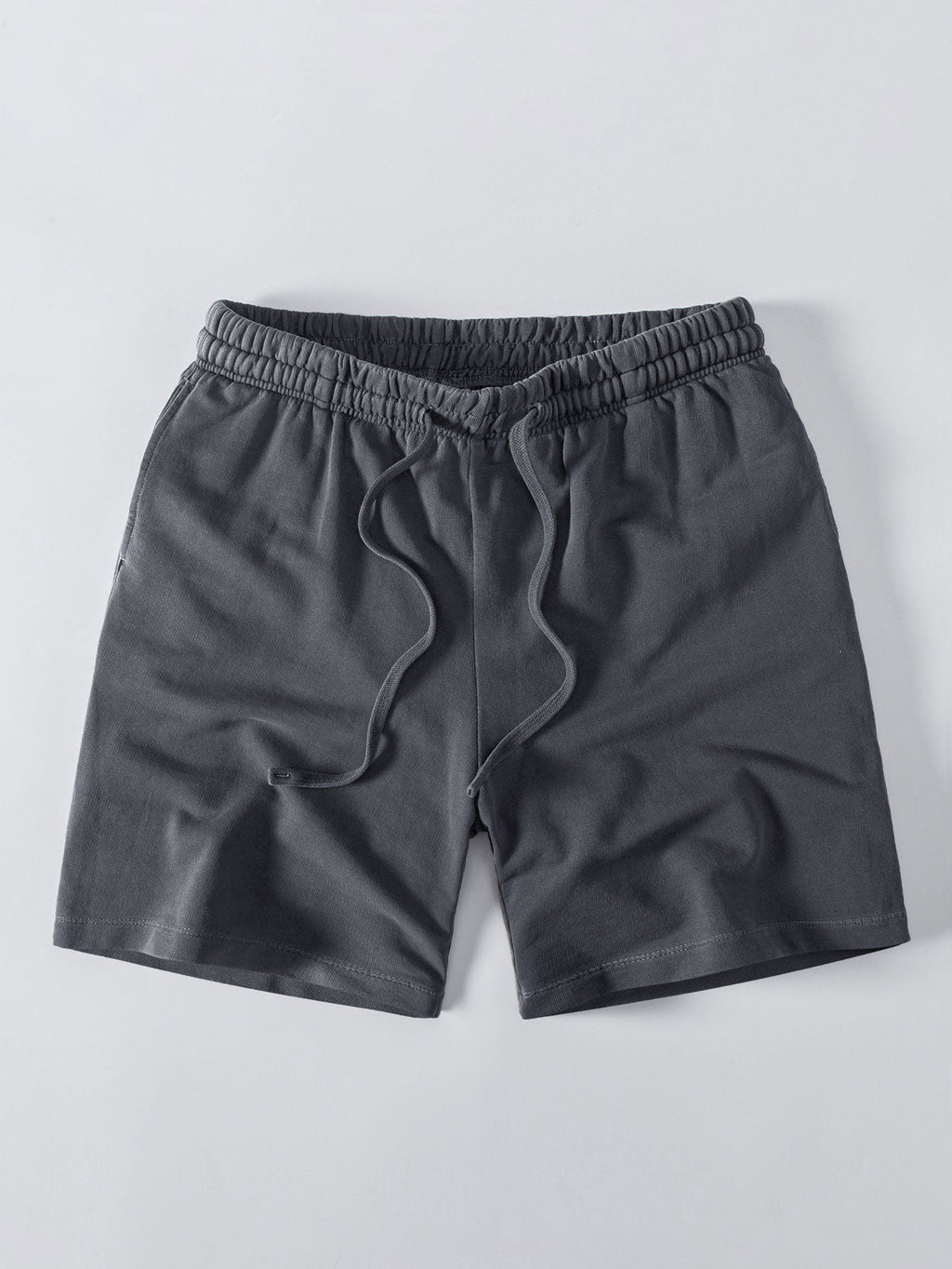 Relaxed Fit Heavyweight Washed Drop Shoulder Tee & Distressed Drawstring Shorts