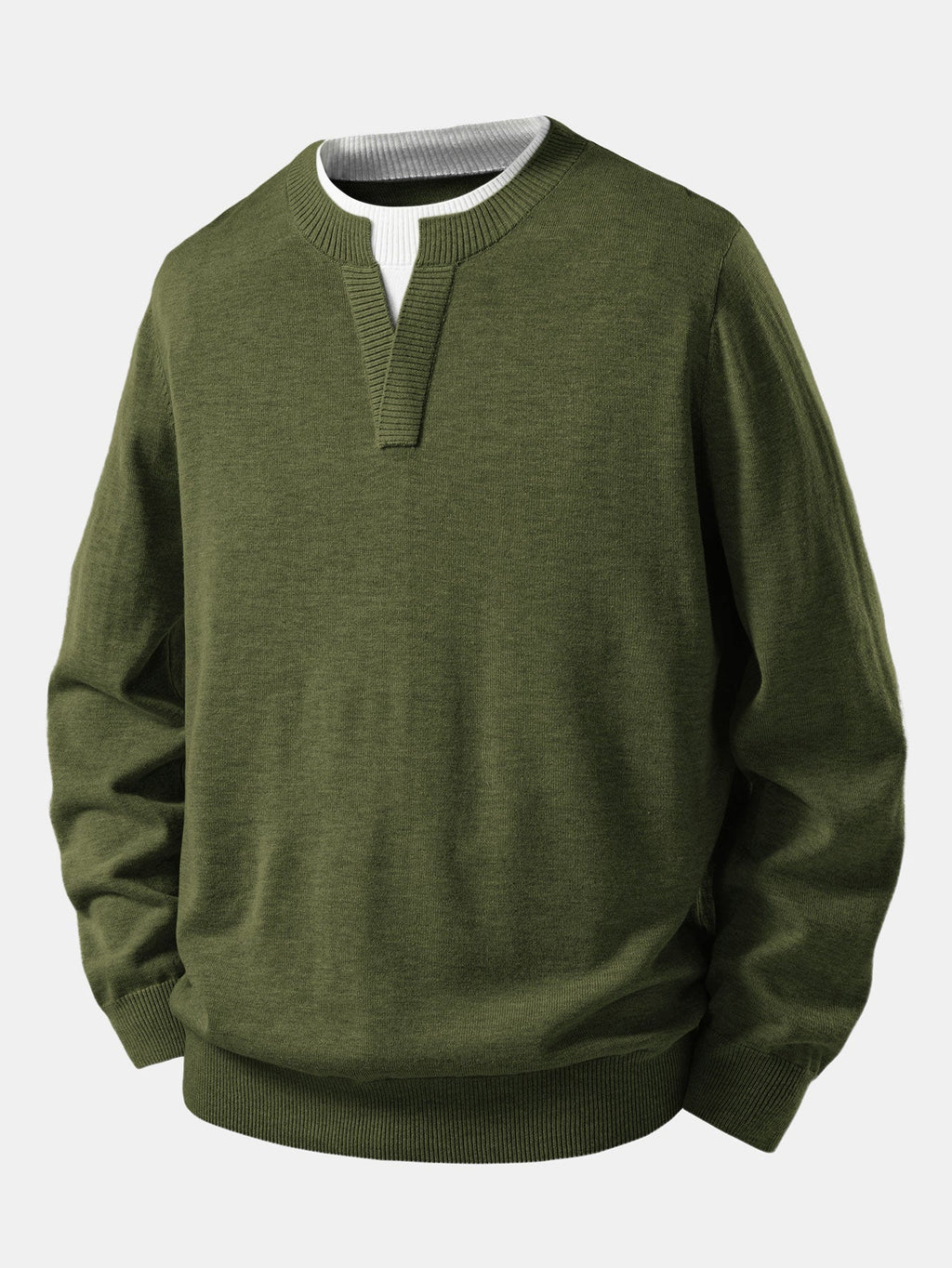 Long Sleeve Dual-Style Split Neck Sweater