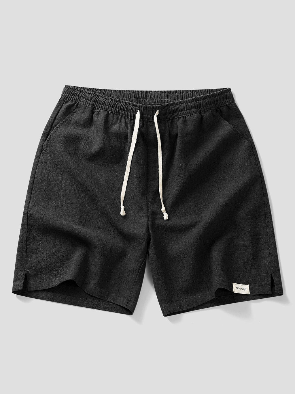 Drawstring Shorts in Linen-Cotton Blend