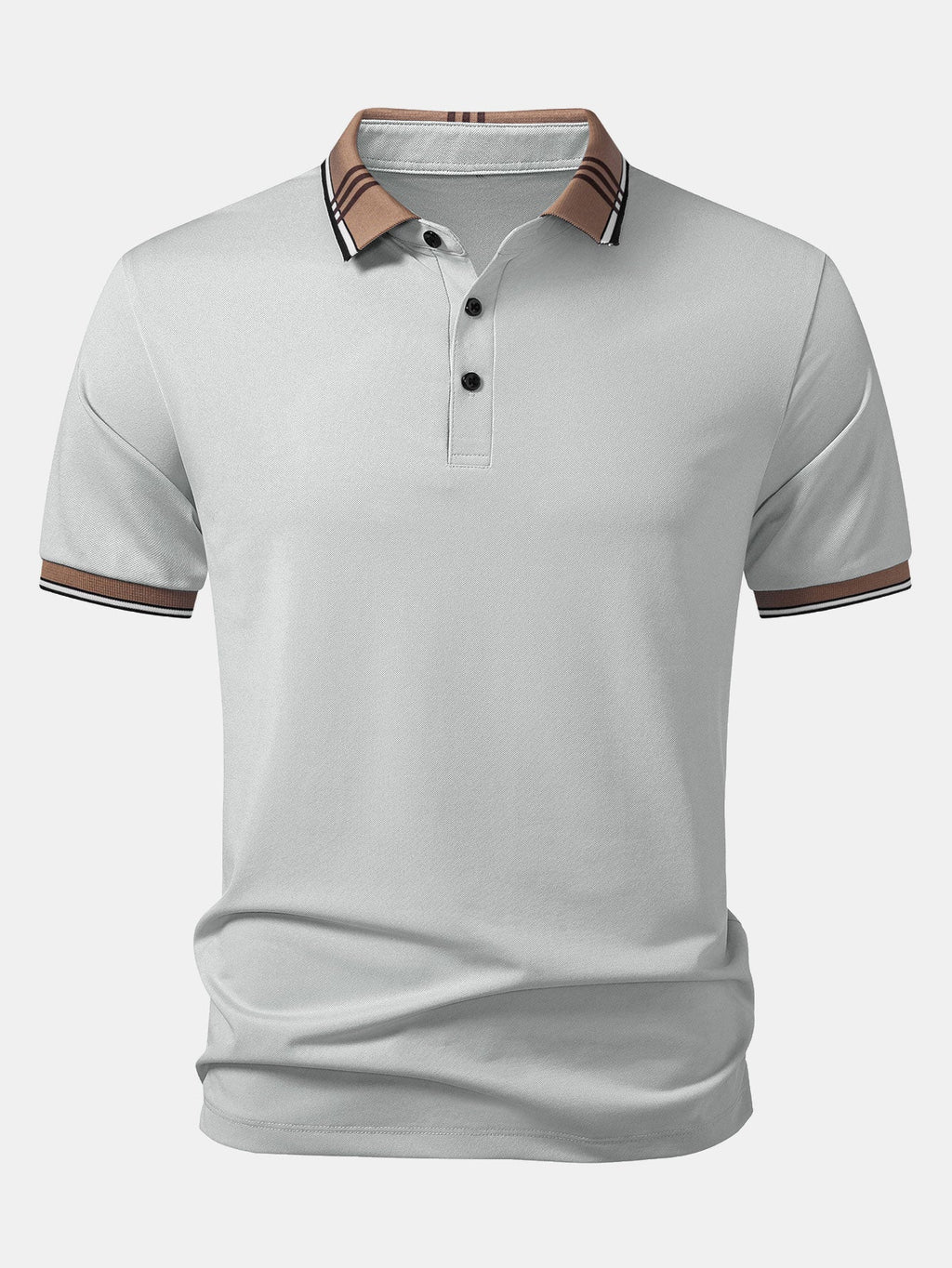 Striped Collar Polo with Contrast Details