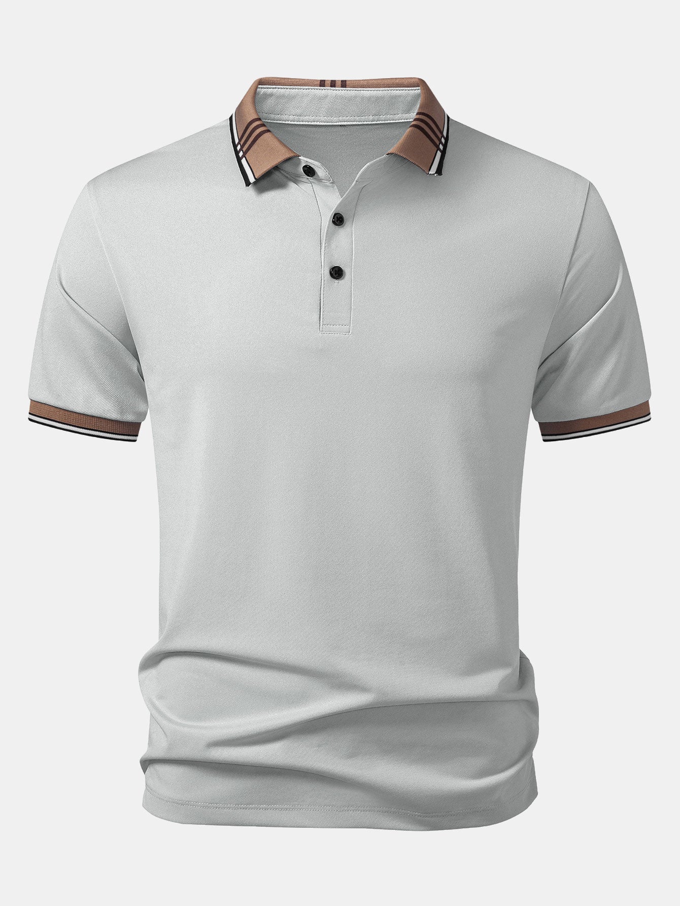 Striped Collar Polo with Contrast Details