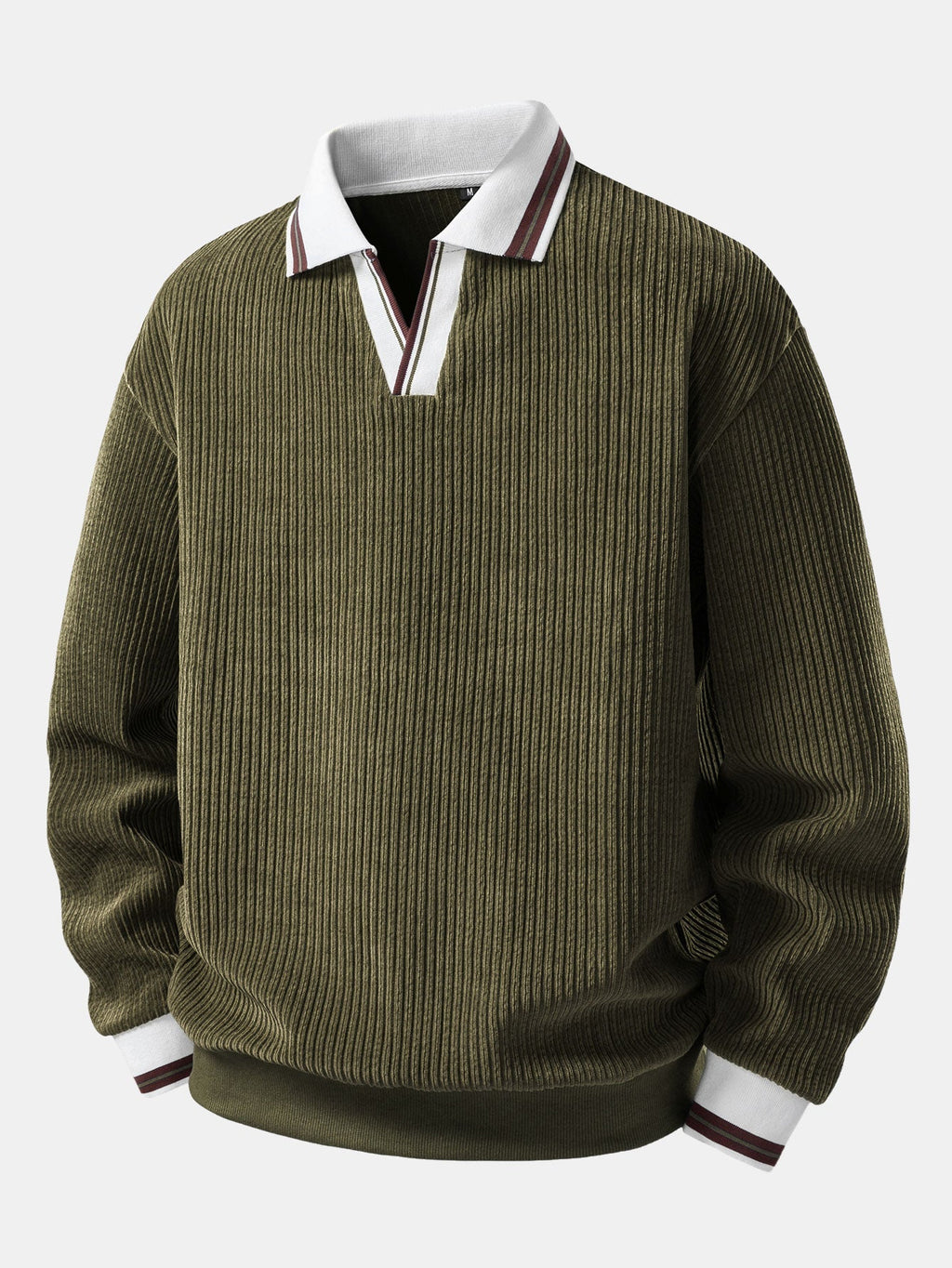 Johnny Collar Sweatshirt with Contrast Trim