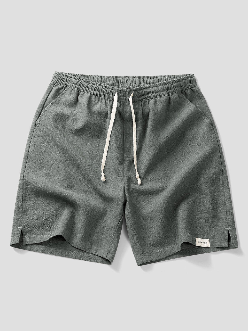 Drawstring Shorts in Linen-Cotton Blend