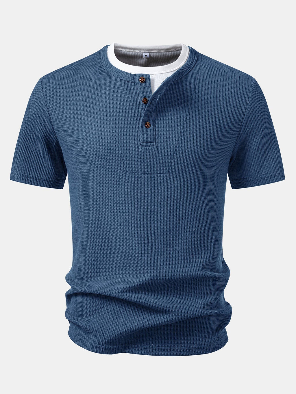 Dual-Function Waffle Henley Top