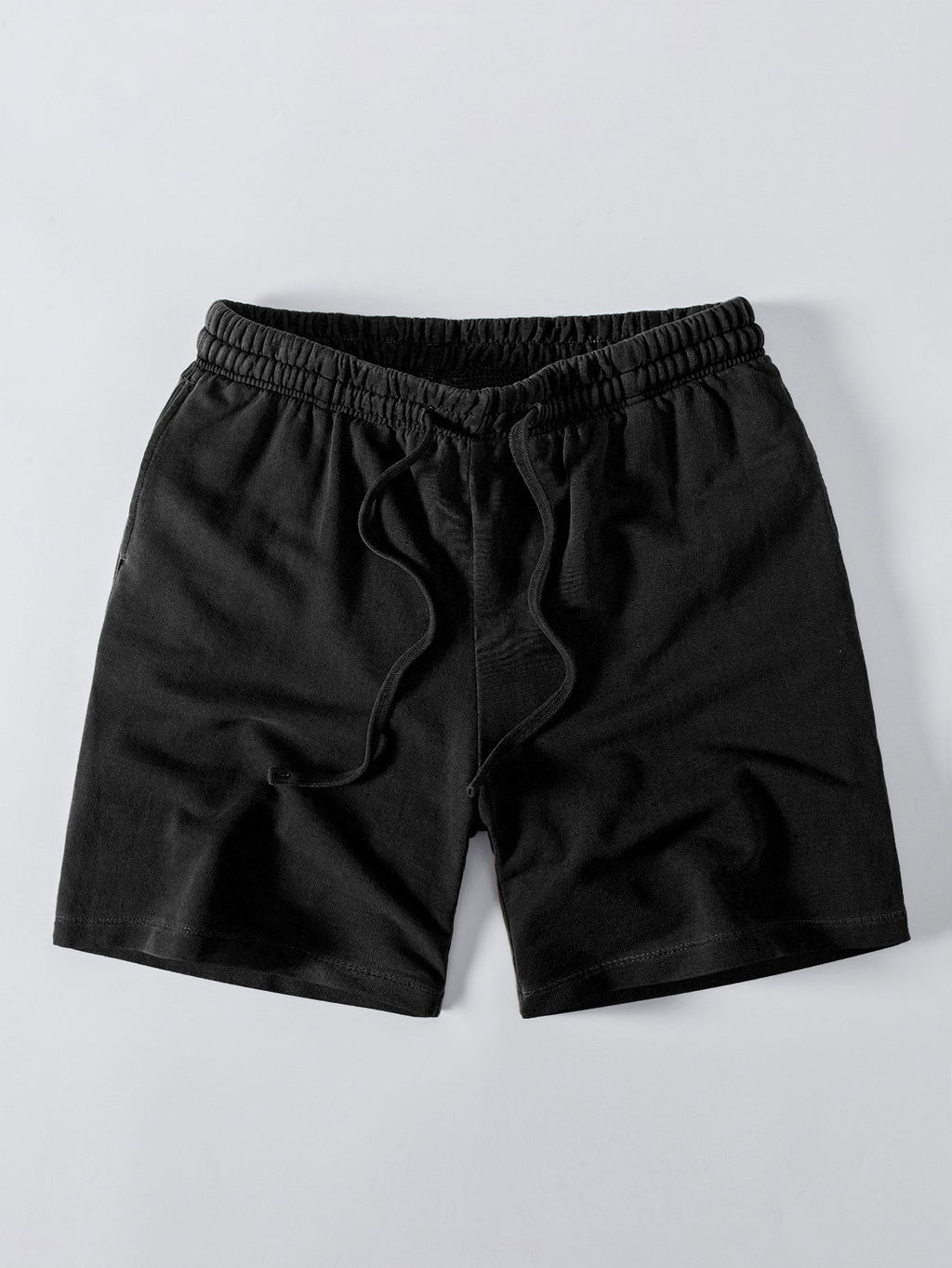 Relaxed Fit Heavyweight Washed Drop Shoulder Tee & Distressed Drawstring Shorts