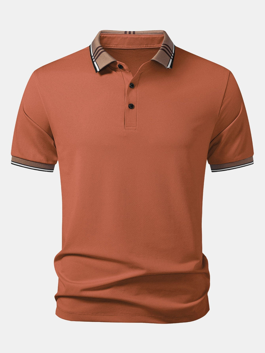 Striped Collar Polo with Contrast Details