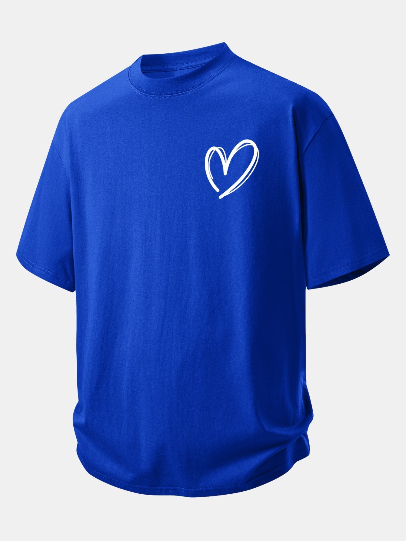 Comfortable Heart Print Cotton Tee