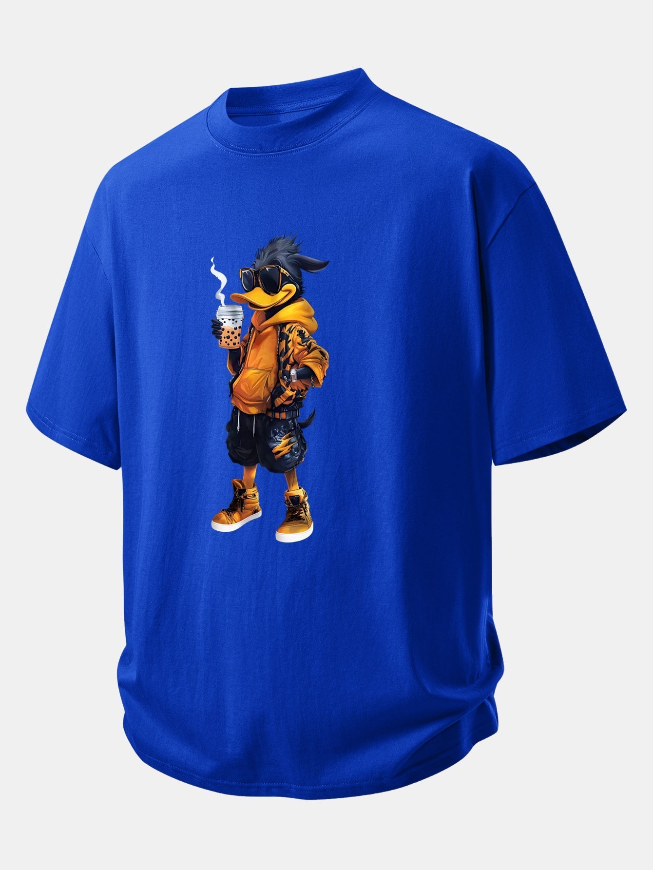 Comfortable Cartoon Duck Print Cotton Tee