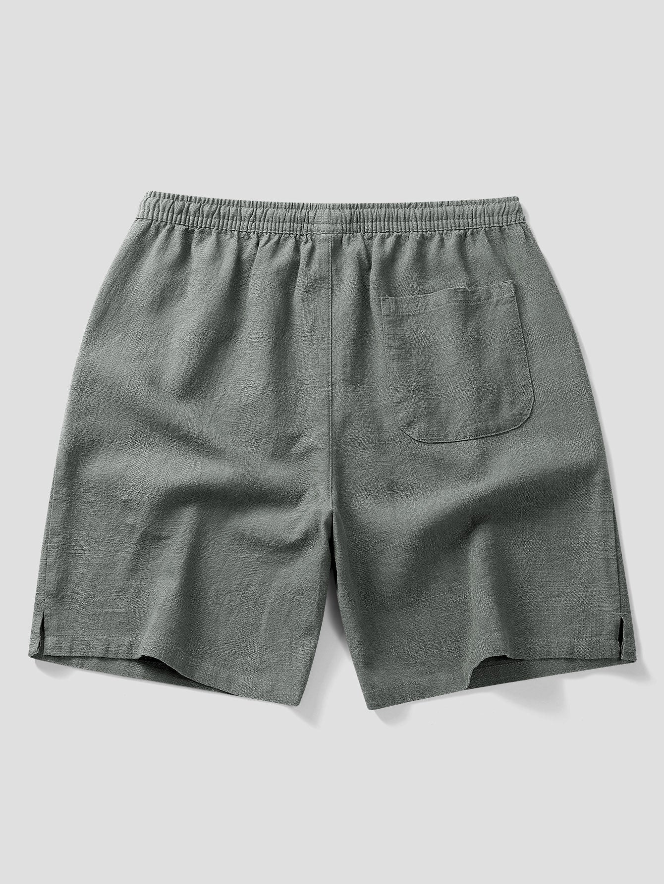 Drawstring Shorts in Linen-Cotton Blend