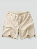 Drawstring Shorts in Linen-Cotton Blend