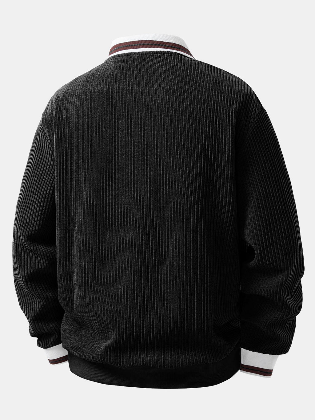 Johnny Collar Sweatshirt with Contrast Trim