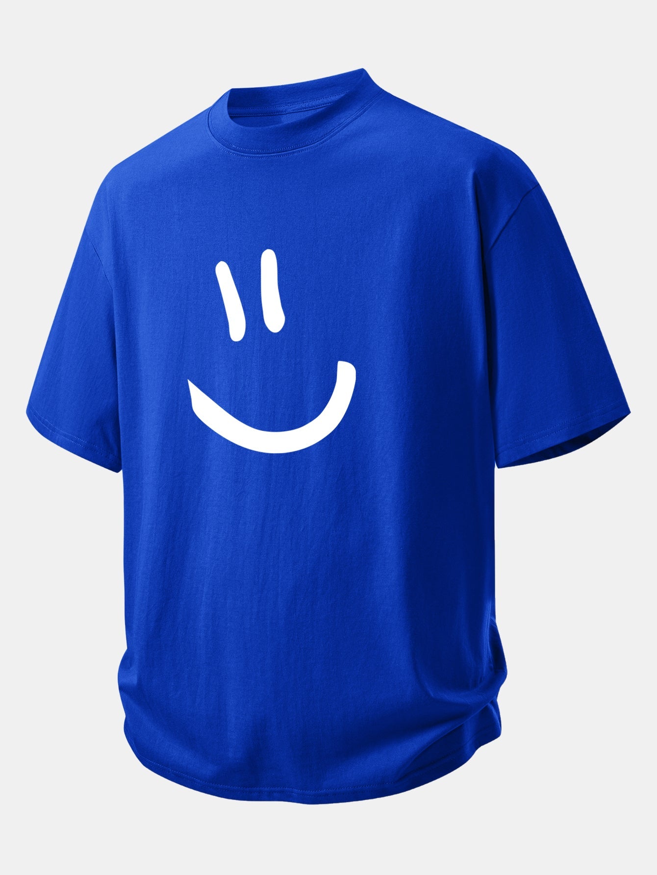 Comfortable Relaxed Fit Cotton T-Shirt with Smiley Face Design