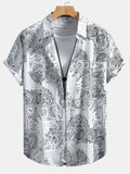 Paisley Print Button-Up Shirt