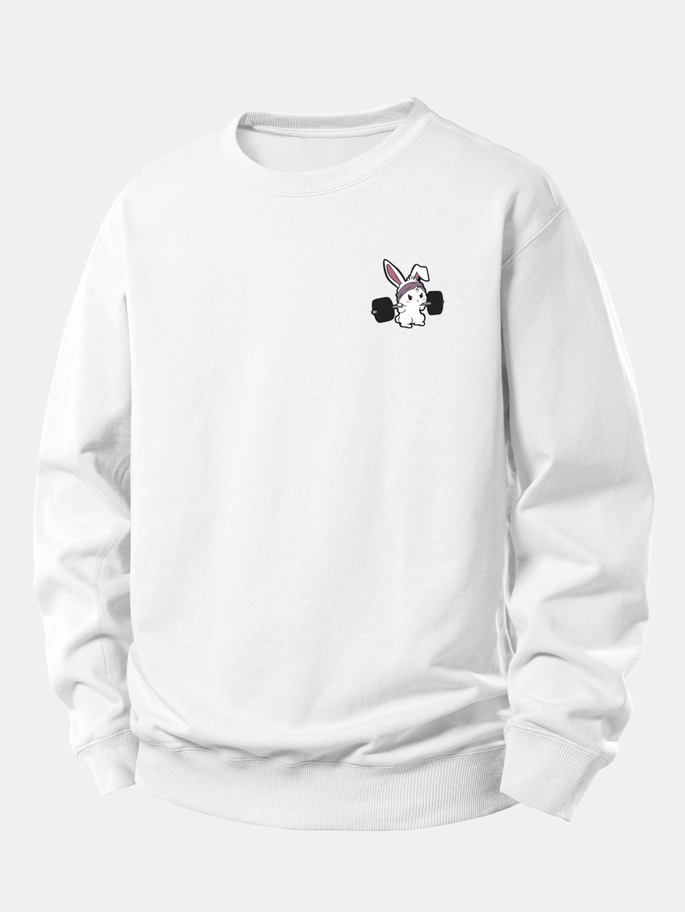 Relaxed Fit Sweatshirt with Fitness Rabbit Print
