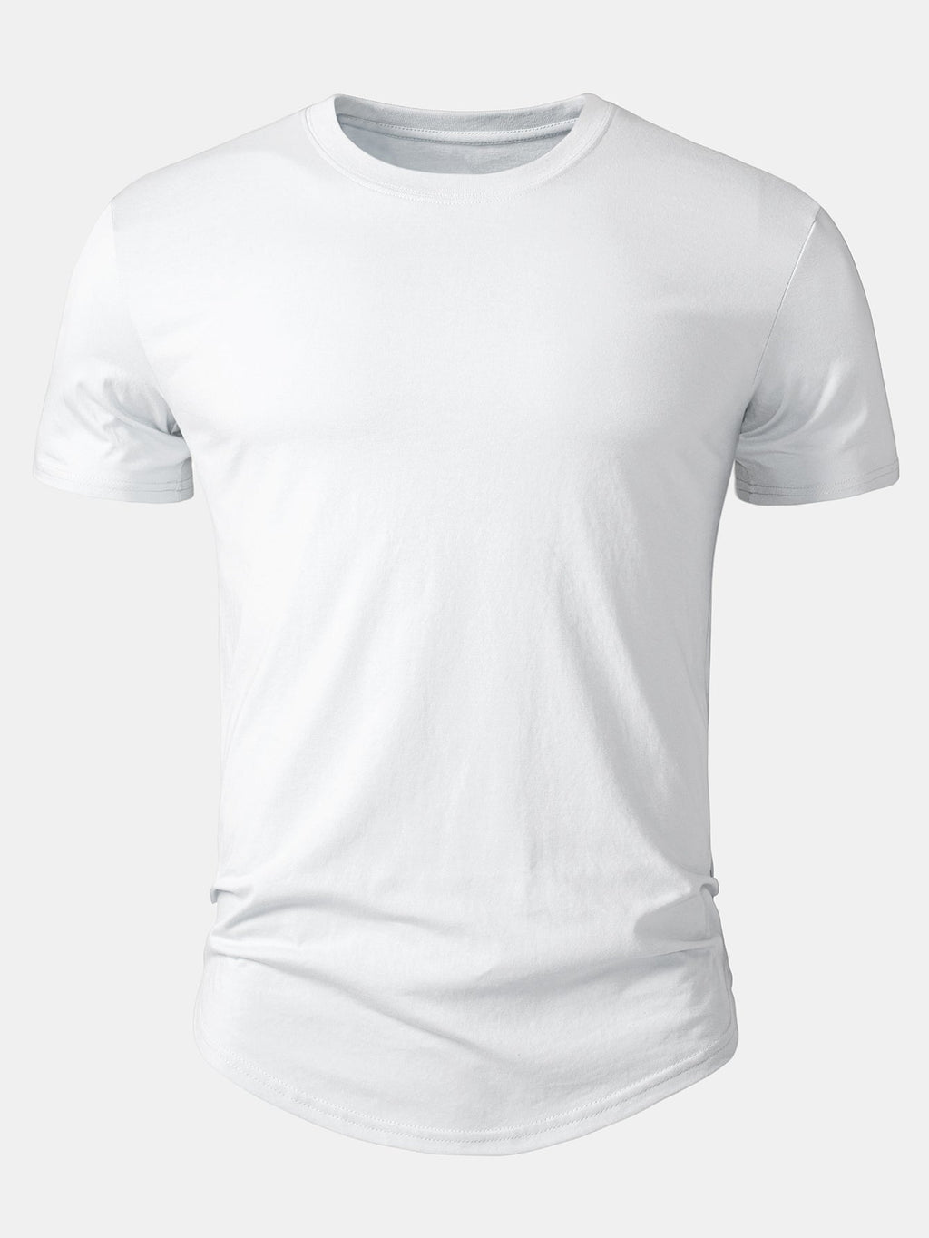 Set of 5 Essential Cotton Arc Hem T-Shirts