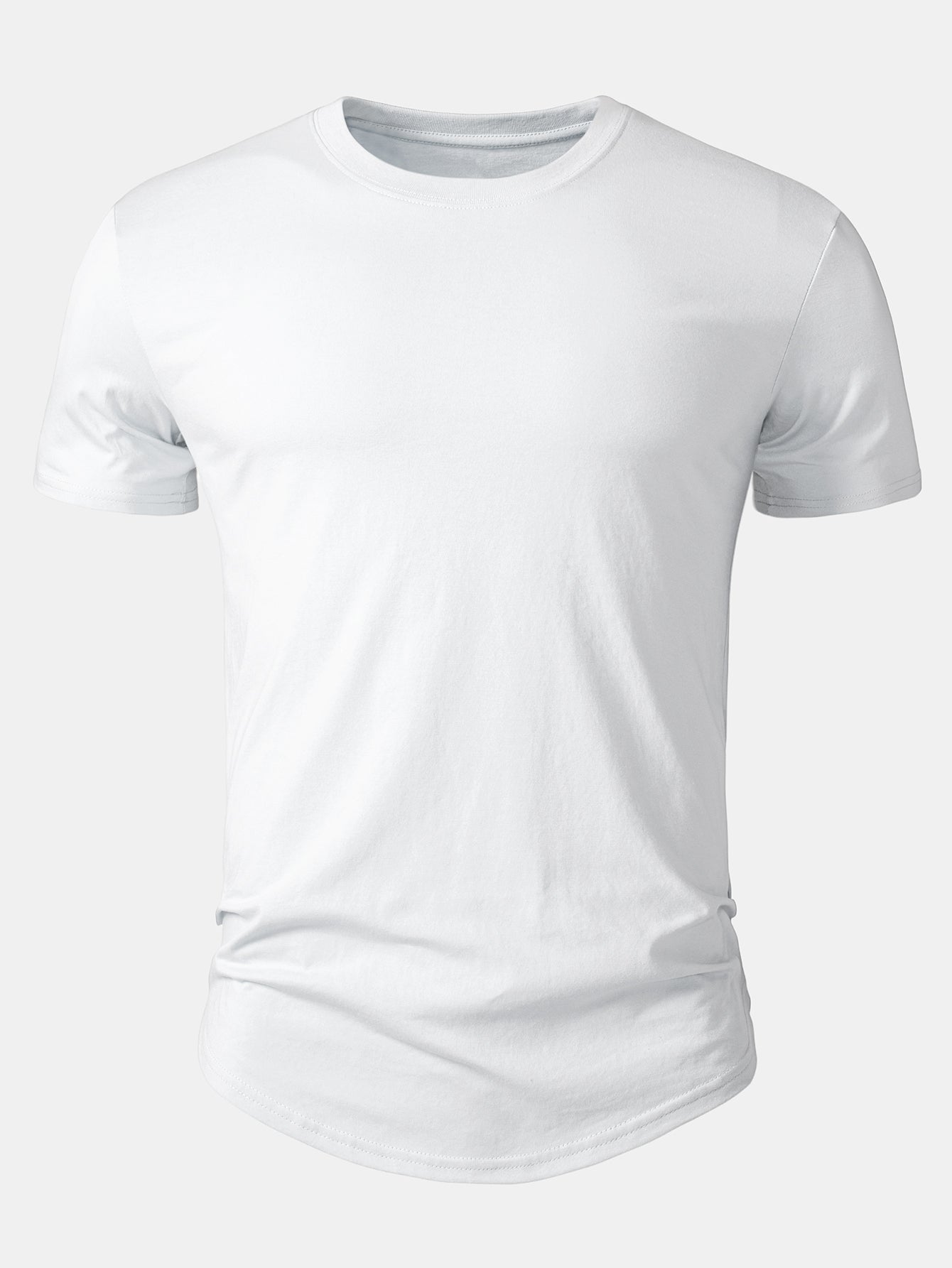 Set of 5 Essential Cotton Arc Hem T-Shirts