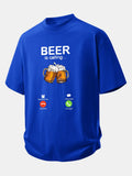 Comfortable Cotton T-Shirt with 'Beer Is Calling' Print