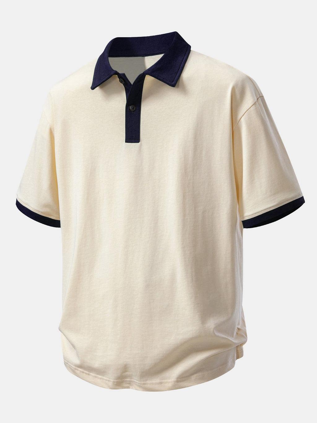 Comfortable Contrast Cotton Polo with Relaxed Fit