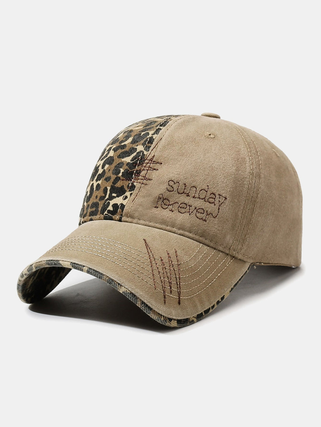 Vintage American Leopard Print Embroidered Baseball Cap