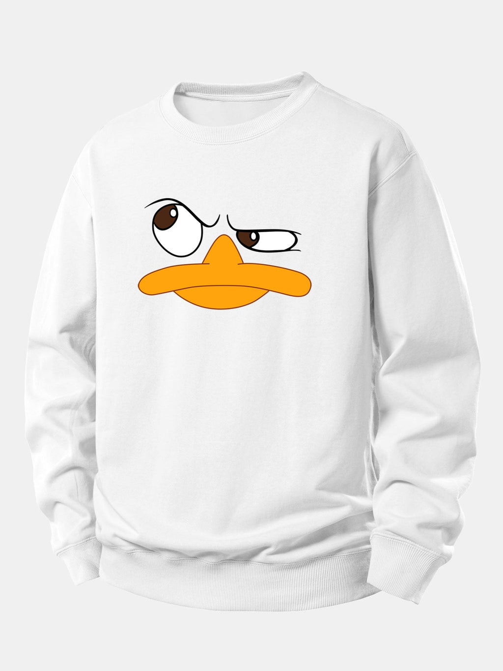 Relaxed Fit Sweatshirt with Emoji Duck Print
