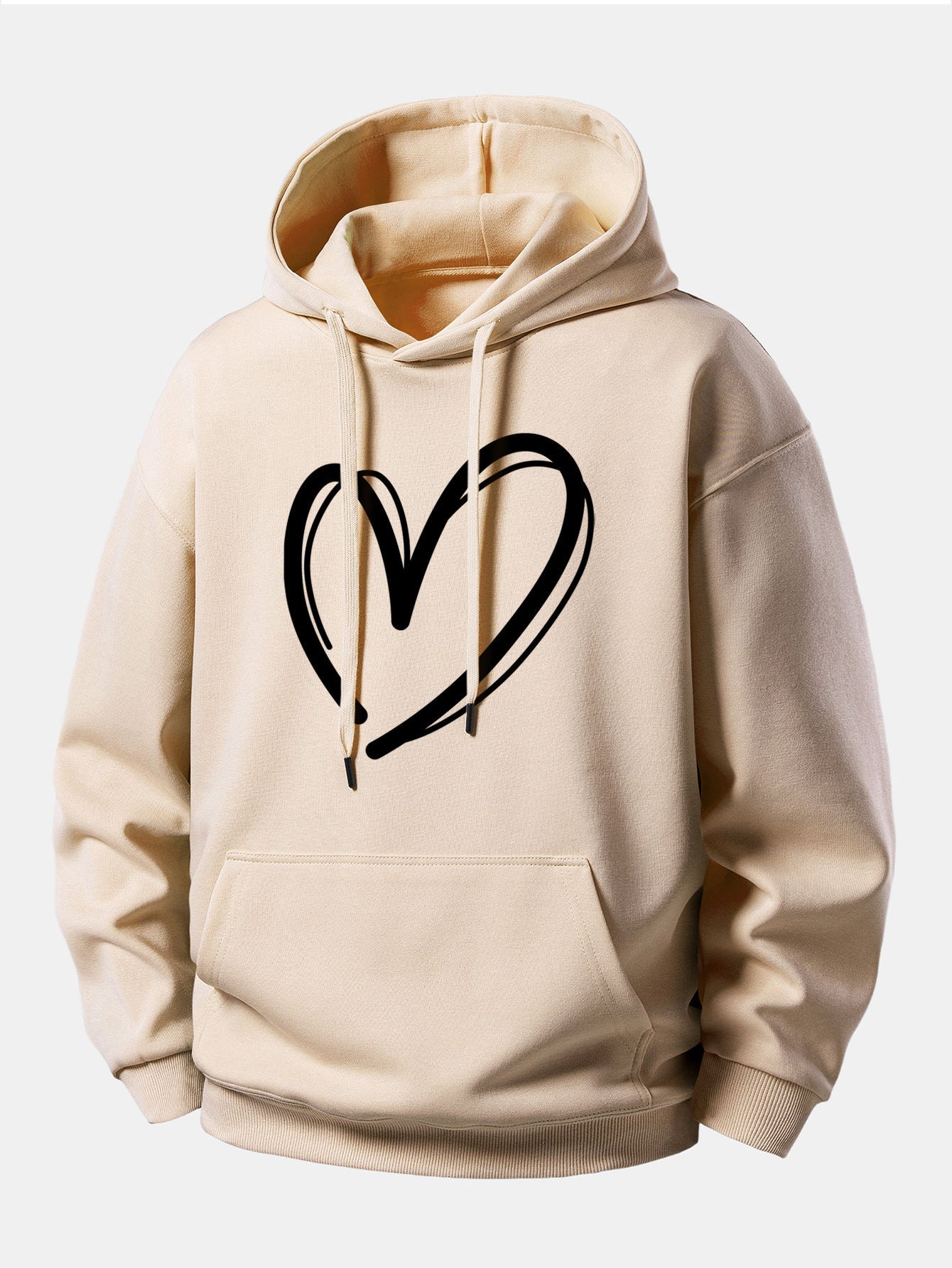 Relaxed Fit Hoodie with Heart Print