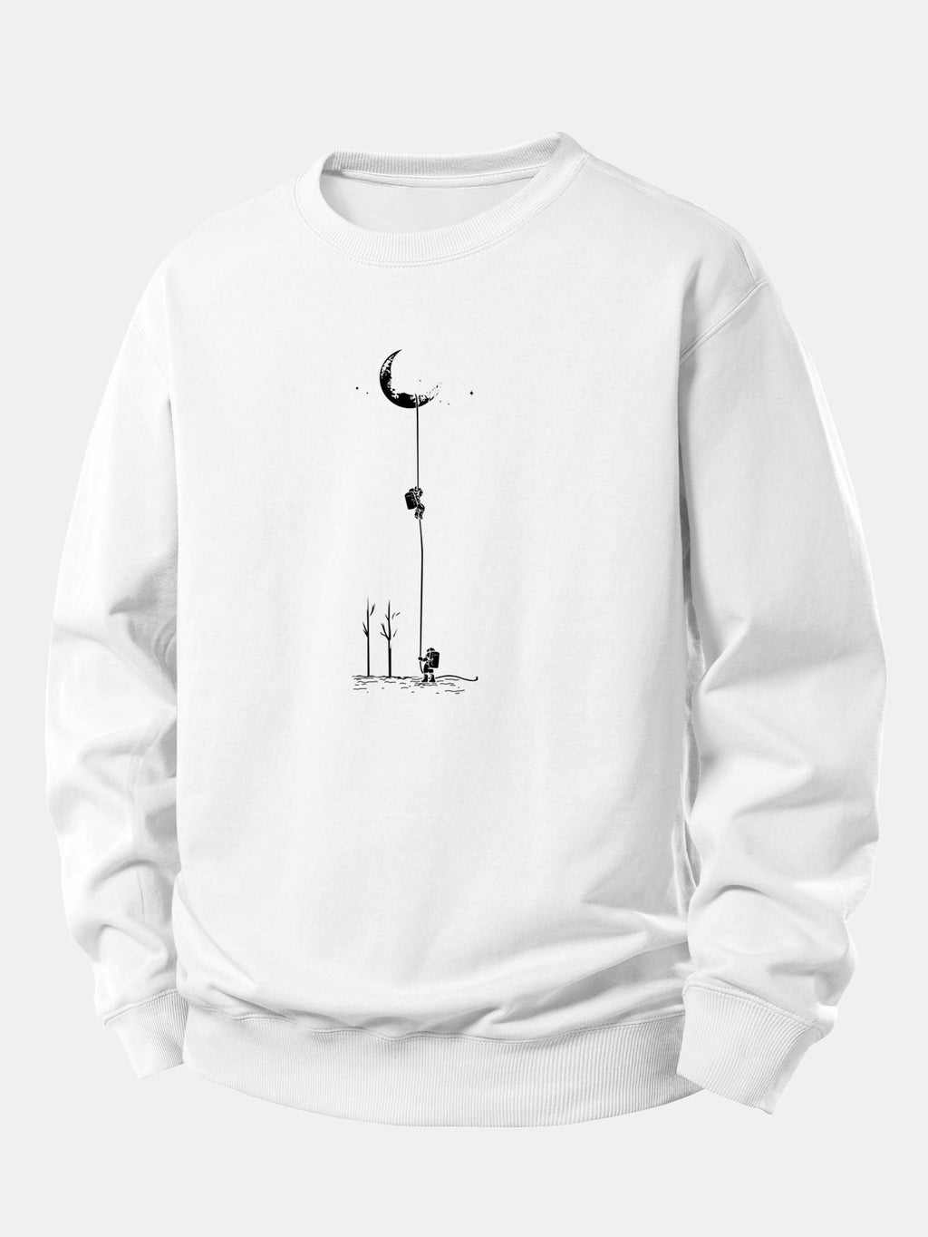 Relaxed Fit Sweatshirt with Lunar Astronaut Print