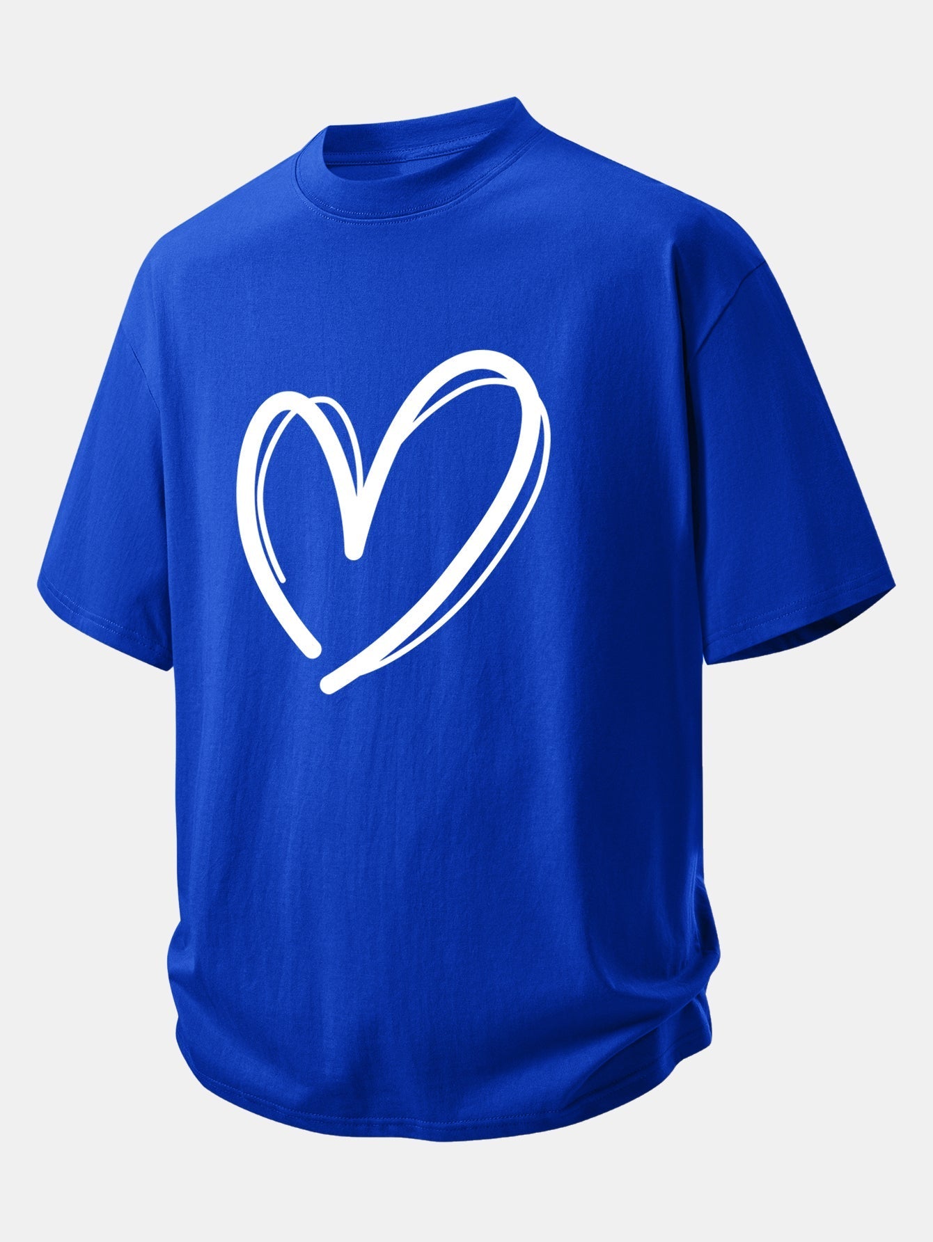 Comfortable Heart Print Cotton Tee