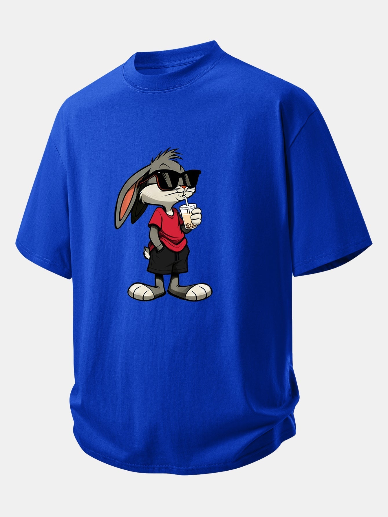Comfortable Cartoon Rabbit Graphic Cotton Tee