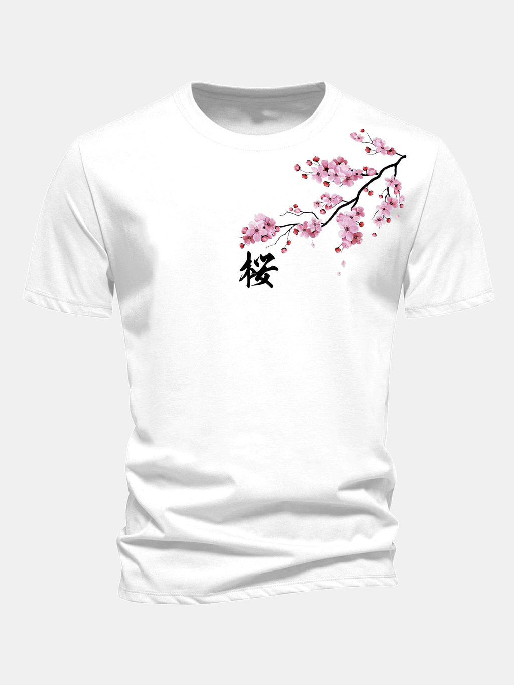 Classic Fit Cherry Blossom Print Cotton Tee