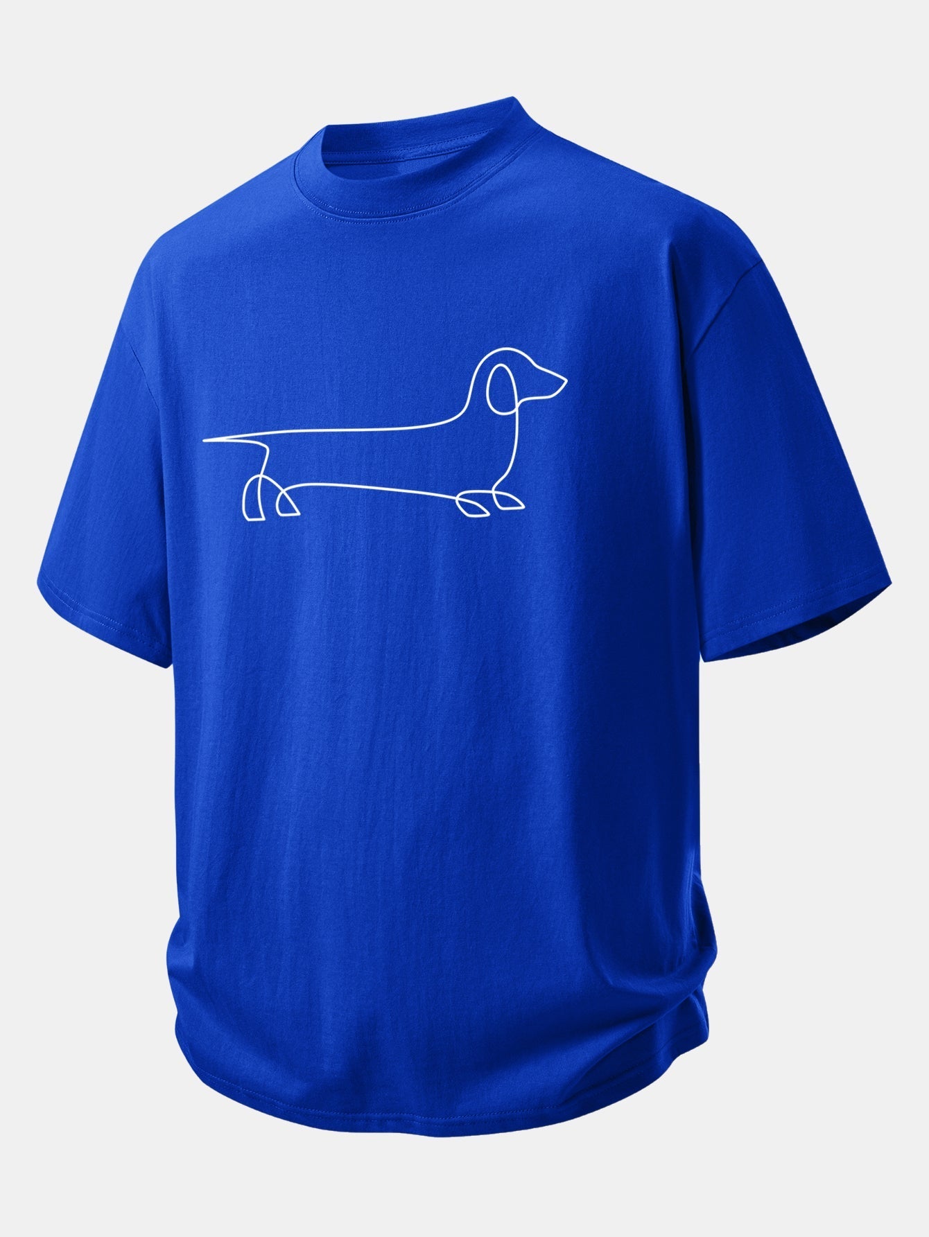 Comfortable Fit Dachshund Print Cotton Tee