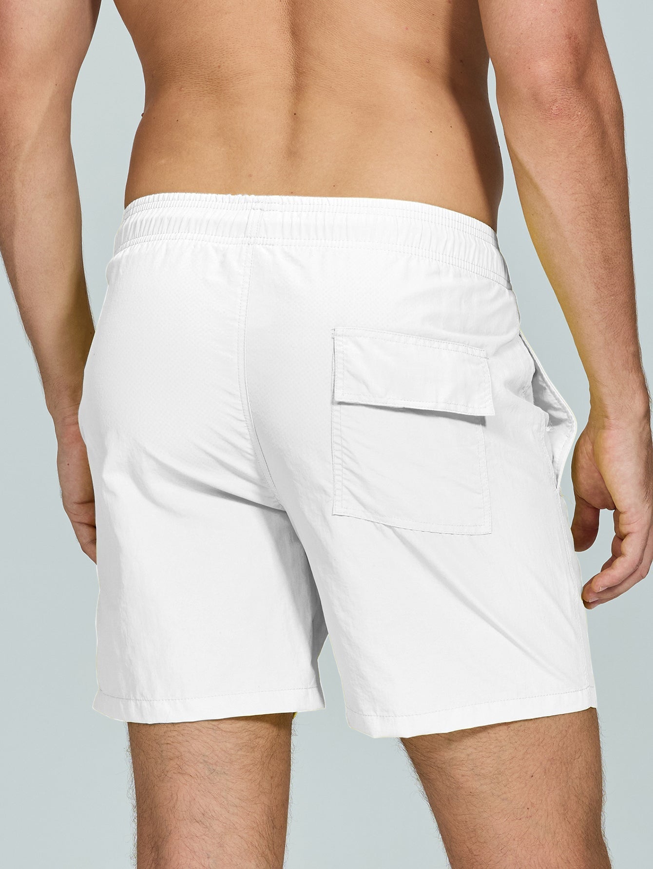 Men's Mid-Length Drawstring Swim Trunks