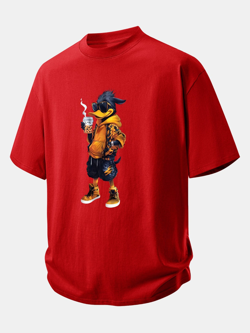 Comfortable Cartoon Duck Print Cotton Tee