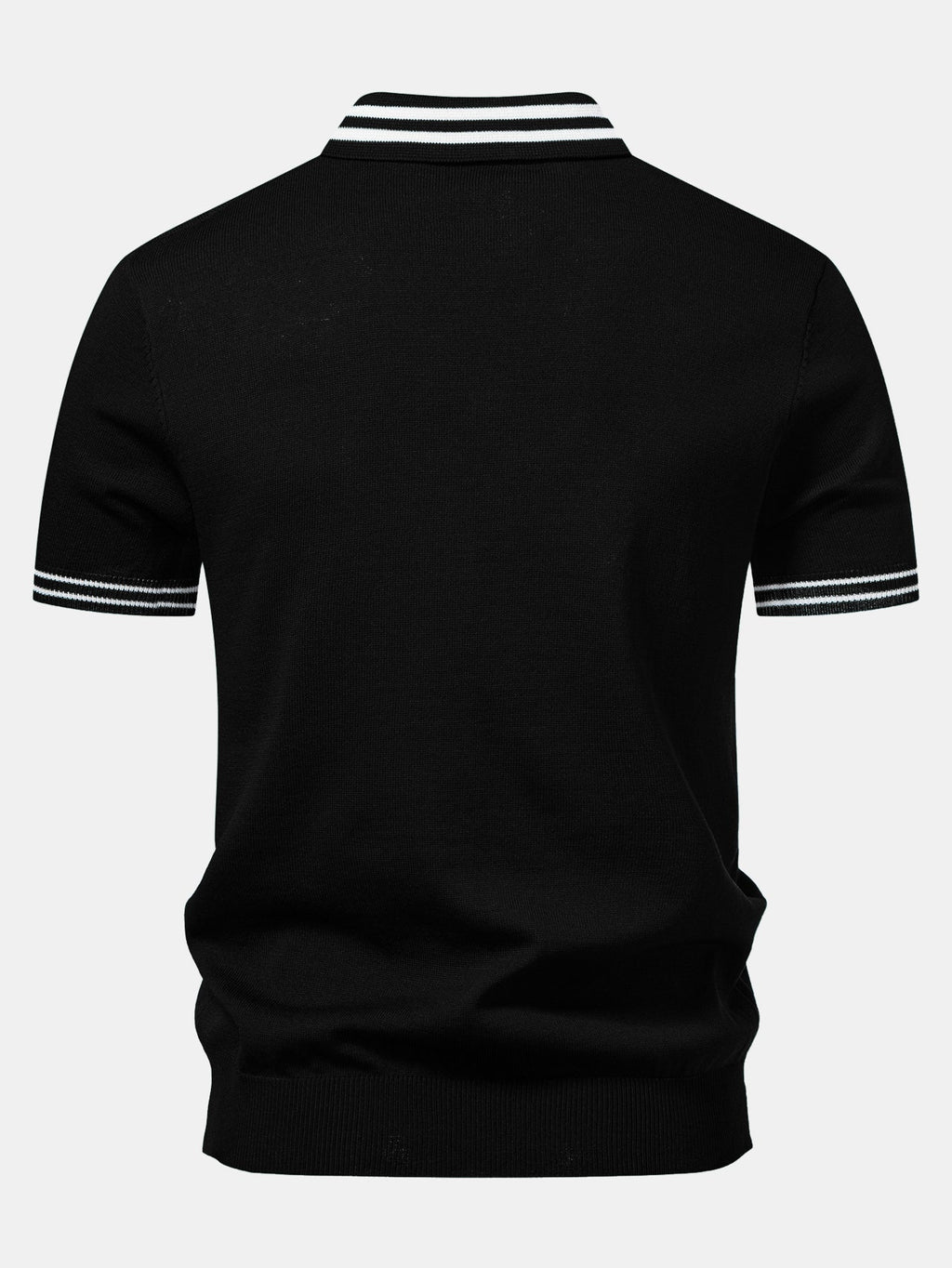 Twisted Jacquard Knit Polo with Contrast Trim