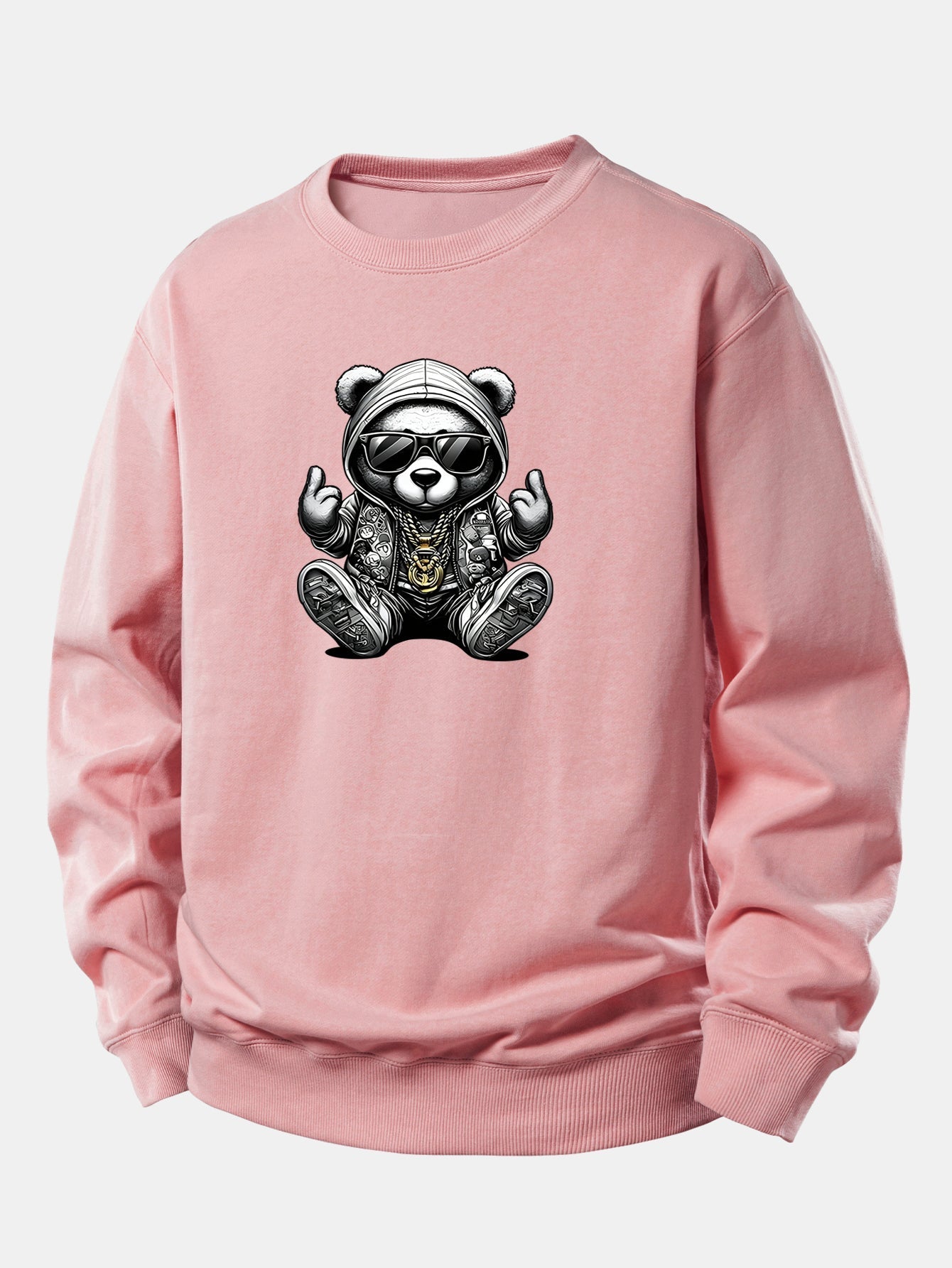 Relaxed Fit Sweatshirt with Hip Hop Bear Design