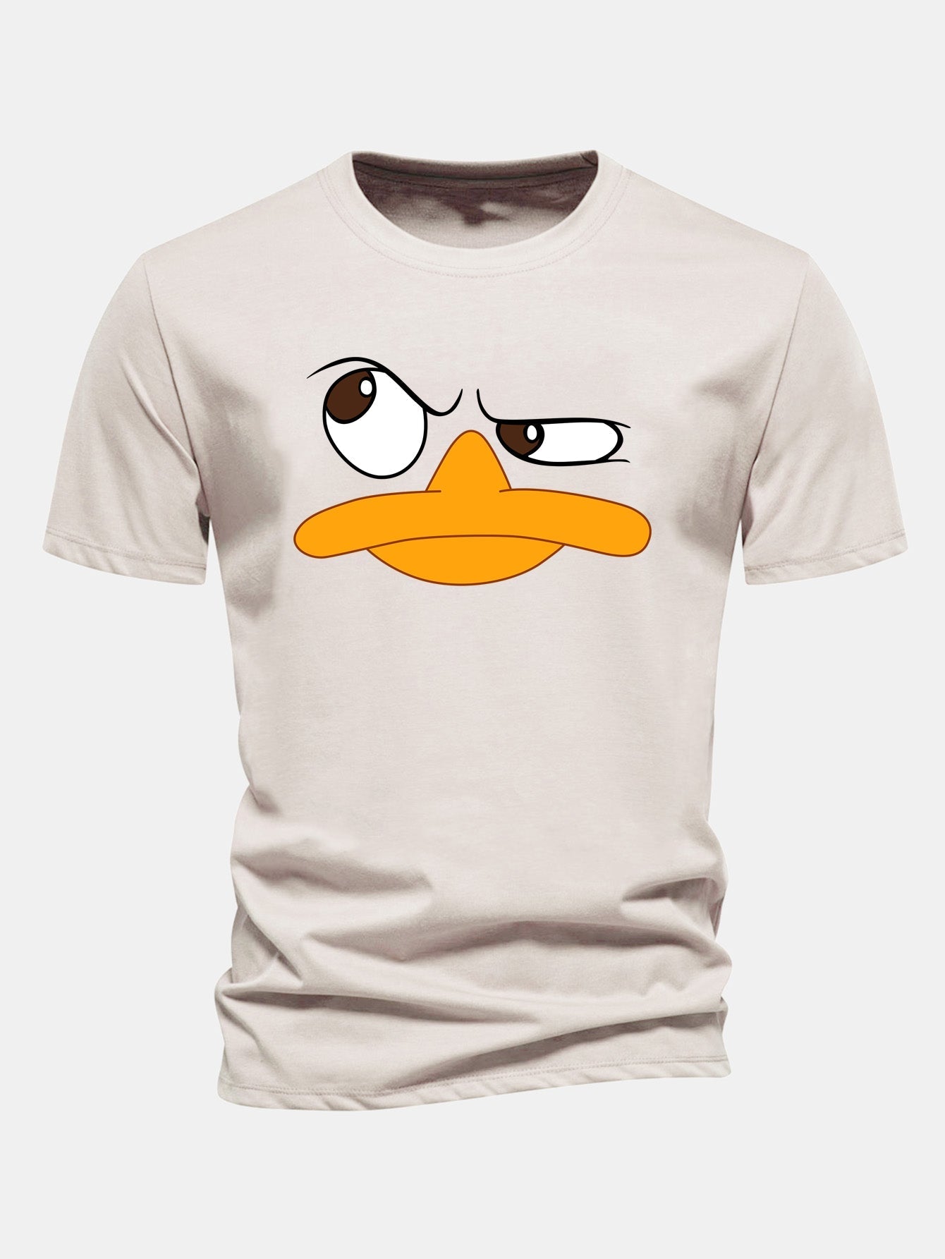 Classic Fit Cotton T-Shirt with Emoji Duck Print