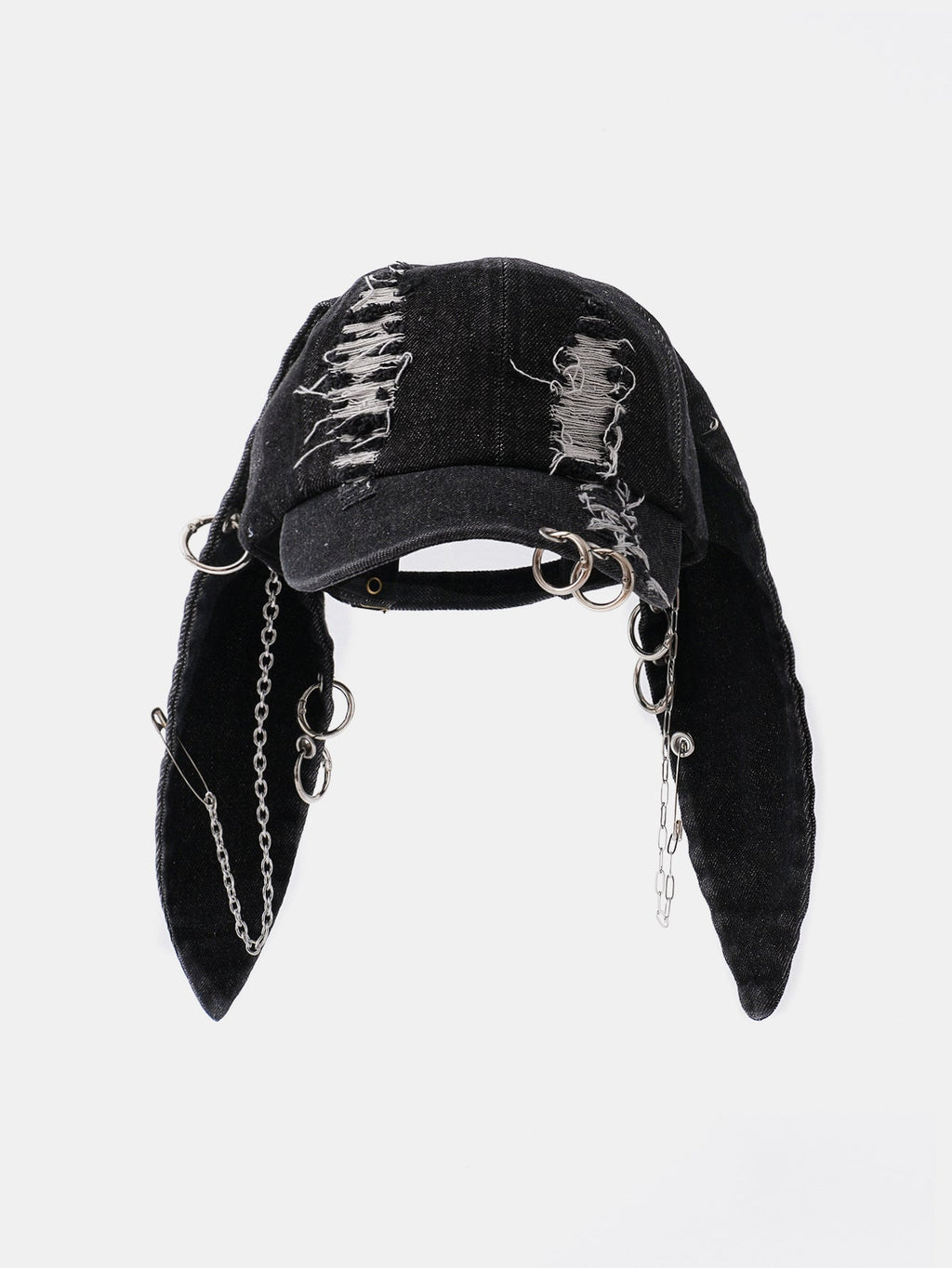 Distressed Rabbit Ear Baseball Cap in Punk Street Hip Hop Style