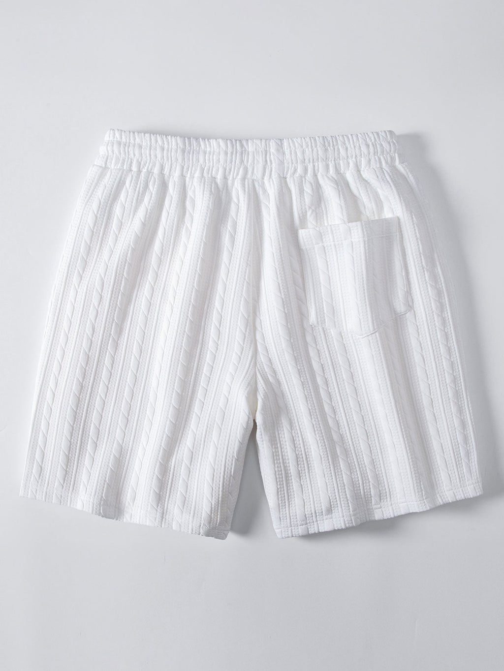 Comfortable Twisted Jacquard T-Shirt and Drawstring Shorts Set