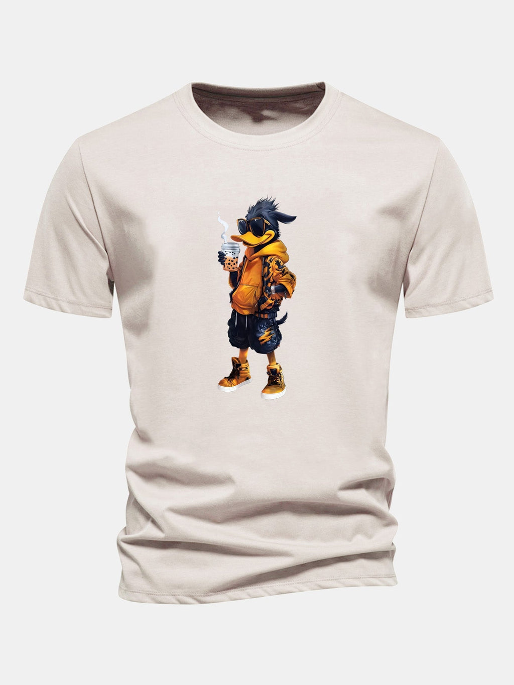 Classic Fit Cotton T-Shirt with Carton Duck Print