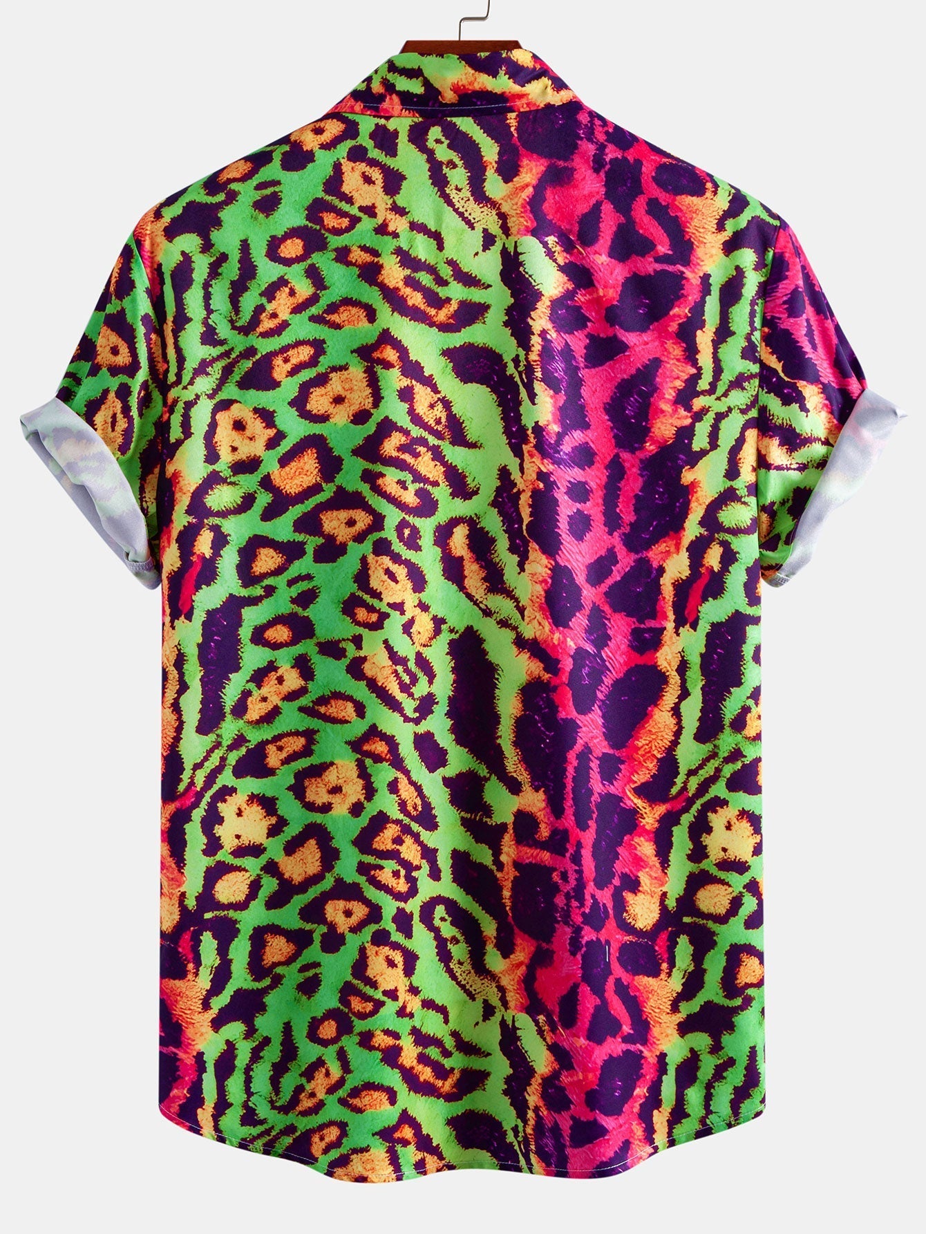Vibrant Leopard Print Button-Up Shirt